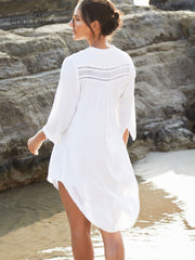 Beach Cover up  White Tunic Woman Bikini Cover-ups Bathing Suit Women Beachwear Swimsuit Cover up Sarong pareo plage Pbong mid size graduation outfit romantic style teen swag clean girl ideas 90s latina aesthetic