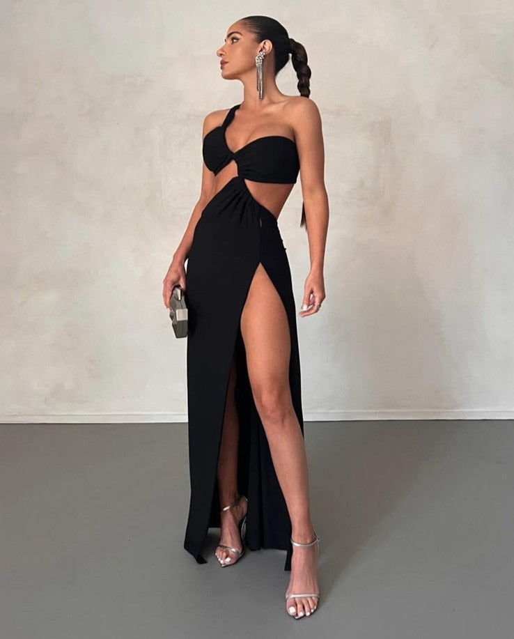 Women's Solid Breast Wrap Neck Maxi Dress Long Backless Elegant Casual Fashion Streetwear Party Wear Lady Vestidos