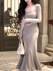 Long Mermaid Dress Spring New Women Elegant Boydcon Evening Party Summer Korean Dresses Female Fashion Slim Clothing