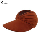 New Hat Women Summer Sun Visor Hat Women Girls Anti-UV Elastic Hollow Top Hat Outdoor Sun Hat Summer Hat Visor Caps For Ladies
