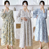 Pbong mid size graduation outfit romantic style teen swag clean girl ideas 90s latina aestheticSpring Maternity V-neck Dress High Waist Pregnant Woman Beach Dress Fashion Printing Loose Pregnancy Chiffon Holiday Clothes
