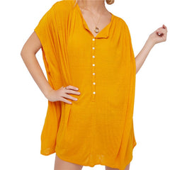 Pbong mid size graduation outfit romantic style teen swag clean girl ideas 90s latina aestheticSexy Bikini Set Cover-ups Casual V-neck Short Sleeve Summer Beach Dress White Tunic Women Beach Wear Swim Suit Cover Up