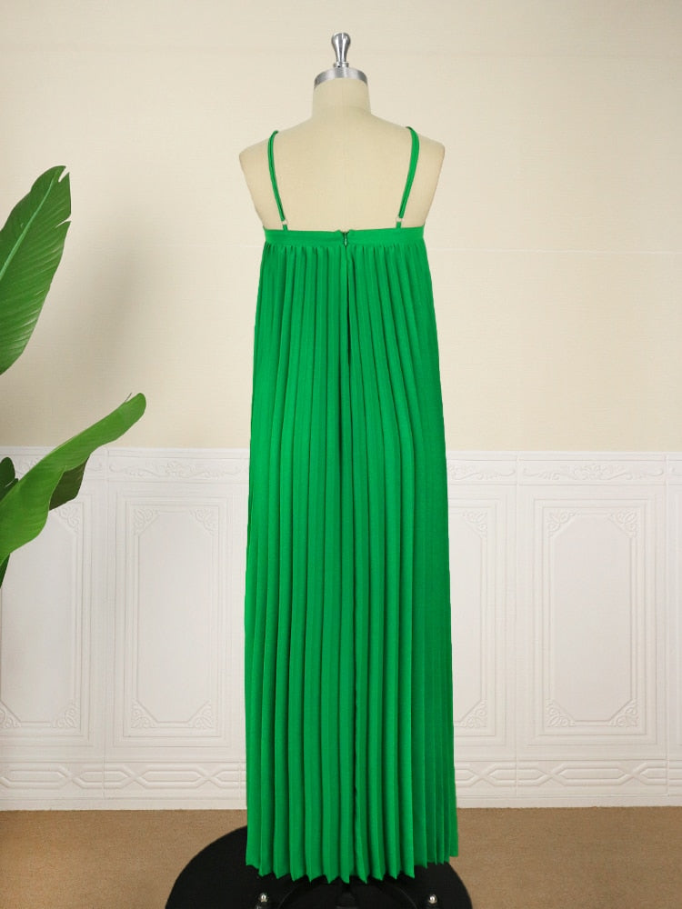 Pbong mid size graduation outfit romantic style teen swag clean girl ideas 90s latina aestheticGreen Pleated Dresses Women Halter Backless Sleeveless Long Gowns Sexy Summer Evening Party Beach Wear Outfits Ladies 4XL