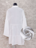 Women Swimsuit Cover Ups Mandarin Sleeve Kaftan Beach Tunic Dress Robe De Plage Solid White Pareo Beach Cover-ups Pbong mid size graduation outfit romantic style teen swag clean girl ideas 90s latina aesthetic