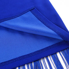 Pbong mid size graduation outfit romantic style teen swag clean girl ideas 90s latina aestheticWomen Dresses Blue Tassels Fringe Sexy Party Off Shoulder Sleevless Elegant Bodycon Long Cocktail Birthday Outfits Celebrate New