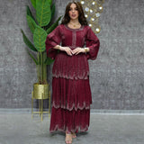 Muslim Fashion Hijab Dubai Abaya Long Dresses With Sashes Islam Clothing African Party Dresses for Women Robe Musulman Djellaba
