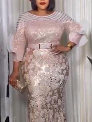 Plus Size African Party Long Dresses for Women  New Dashiki Ankara Sequin Evening Gowns Turkey Outfits Robe Africa Clothing