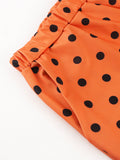Two Pieces Set women Polka Dot Print One Shoulder Long Sleeves High Waist Pants Autumn Spring Party Evening Casual Sexy Outfits Pbong mid size graduation outfit romantic style teen swag clean girl ideas 90s latina aesthetic