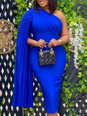 Pbong mid size graduation outfit romantic style teen swag clean girl ideas 90s latina aestheticWomen Party Dress Blue Elegant Celebrity Sexy One Shoulder Ruched Ribbon Bodycon Plus Size Red Dinner Date Out Night Dresses XL