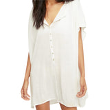 Pbong mid size graduation outfit romantic style teen swag clean girl ideas 90s latina aestheticSexy Bikini Set Cover-ups Casual V-neck Short Sleeve Summer Beach Dress White Tunic Women Beach Wear Swim Suit Cover Up