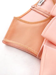 Women Pink Dress Party Ruffle Stylish Occasion Celebrate Sleveless Mesh Patchwork Elegant Slim Summer Homecoming Robe Gowns Pbong mid size graduation outfit romantic style teen swag clean girl ideas 90s latina aesthetic