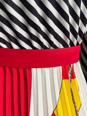 Pbong mid size graduation outfit romantic style teen swag clean girl ideas 90s latina aestheticWomen Striped Printed Dresses A Line Long Sleeves High Collar With Waist Belt Vintage Flower Female African Classy Modest Spring