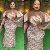Plus Size African Party Long Dresses for Women New Dashiki Ankara Sequin Evening Gowns Turkey Outfits Robe Africa Clothing