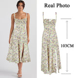 A Line Floral Printing Dress Midi Sexy Dress Prom Club Night Dresses Summer Bodycon Women Party Dress Dress Elegant