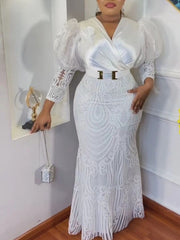 Plus Size African Party Long Dresses for Women New Dashiki Ankara Sequin Evening Gowns Turkey Outfits Robe Africa Clothing