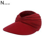 New Hat Women Summer Sun Visor Hat Women Girls Anti-UV Elastic Hollow Top Hat Outdoor Sun Hat Summer Hat Visor Caps For Ladies