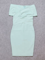 Summer Women Sexy Off Shoulder V Neck Bandage Dress Green Bodycon Sheath Elegant Knee Length Party Club XL Vestido Pbong mid size graduation outfit romantic style teen swag clean girl ideas 90s latina aesthetic
