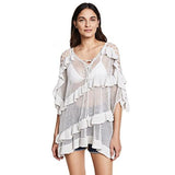 Pbong mid size graduation outfit romantic style teen swag clean girl ideas 90s latina aestheticSexy Bikini Set Cover-ups Casual V-neck Short Sleeve Summer Beach Dress White Tunic Women Beach Wear Swim Suit Cover Up