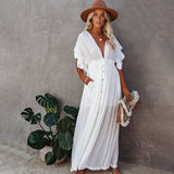 Pbong mid size graduation outfit romantic style teen swag clean girl ideas 90s latina aesthetic freaknik tomboy swaggy going out classiEmbroidery Kaftan Beach Tunic Beach Cover up Saida de Praia Swimsuit Women Bikini cover up Pareo Sarong Beachwear