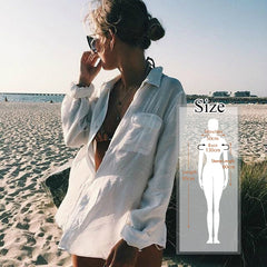 Women Swimsuit Cover Ups Mandarin Sleeve Kaftan Beach Tunic Dress Robe De Plage Solid White Pareo Beach Cover-ups Pbong mid size graduation outfit romantic style teen swag clean girl ideas 90s latina aesthetic