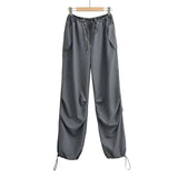 Y2K Streetwear Cargo Pants Women Casual Vintage Baggy Wide Leg Straight Trousers Jogger Big Pockets Oversize Overalls Sweatpants