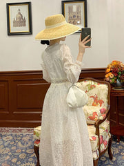 Women Elegant Prom Voile Dresses Sweet Embroidery Mesh Lace Party Birthday Dress Summer Clothing For Women