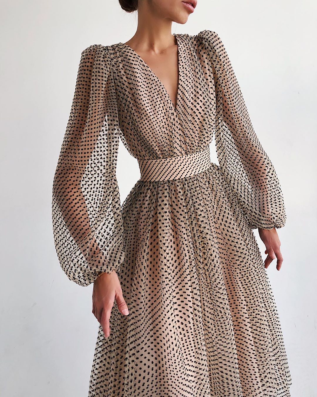 Pbong mid size graduation outfit romantic style teen swag clean girl ideas 90s latina aestheticSashes Transparent Sexy Polka Dot Dress Chiffon Women Deep V Neck Vintage Mesh Organza Elegant Summer Female Casual Long Clothes