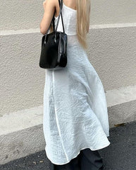 Beach Style Solid Long Camis Tops Holiday Slash Neck Sleeveless Tank Tops Women Summer Fashion Streetwear Tanks