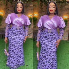 Plus Size African Party Long Dresses for Women New Dashiki Ankara Sequin Evening Gowns Turkey Outfits Robe Africa Clothing