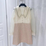 Pbong   mid size graduation outfit romantic style teen swag clean girl ideas 90s latina aestheticWomen's Fashion Brand Shirt Dress Luxury Rhinestone Lapel Design Long-sleeved Dresses Original High Quality Famous Women Skirt