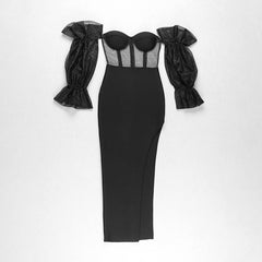 Long Sleeve Dress Black Evening Dress Sexy Bar Party Prom Dress Outfits Bodycon Dress