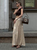 Sequin Female Sexy Maxi Skirt Summer Fashion Glitter High Waist Loose Elegant Club Long Skirt Sparkle Women Long Skirt New