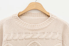 Korean New Fashion Knitted 2 Piece Set Twist Crochet Batwing Sleeve Loose Sweater Crop Top And Split Bodycon Skirt Women's Suits
