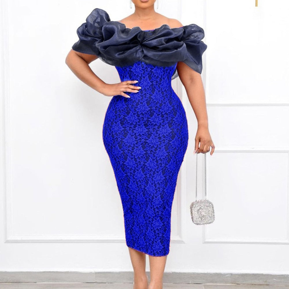 Pbong mid size graduation outfit romantic style teen swag clean girl ideas 90s latina aestheticVintage Lace Dress for Women Puff Off Shoulder Slit Print Floral Autumn Spring Elegant Fashion Sexy Pencil Dresses Gown