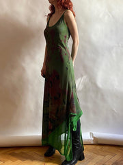 Sexy Slim Patchwork Long Mesh Dress Holiday Beach Style Sleeveless Maxi Dresses For Women Summer Fashion Ladies