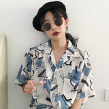 Chiffon Blouse Women Women's Summer Tunic Vintage Clothes Female Hawaiian Shirt with Short Sleeve Harajuku Top Women
