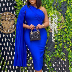Pbong mid size graduation outfit romantic style teen swag clean girl ideas 90s latina aestheticWomen Party Dress Blue Elegant Celebrity Sexy One Shoulder Ruched Ribbon Bodycon Plus Size Red Dinner Date Out Night Dresses XL