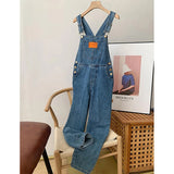 Jumpsuits Women Streetwear Denim Overalls Vintage Loose Casual Wide Leg Pants High Waist Strap Straight Jeans Trousers New
