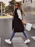 Harajuku Jacket Women Sleeveless Casual Parkas Autumn Winter Quilted Coat Hooded Parka Cotton Padded Long Jackets Overcoat