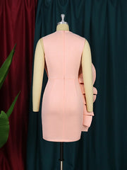 Women Pink Dress Party Ruffle Stylish Occasion Celebrate Sleveless Mesh Patchwork Elegant Slim Summer Homecoming Robe Gowns Pbong mid size graduation outfit romantic style teen swag clean girl ideas 90s latina aesthetic
