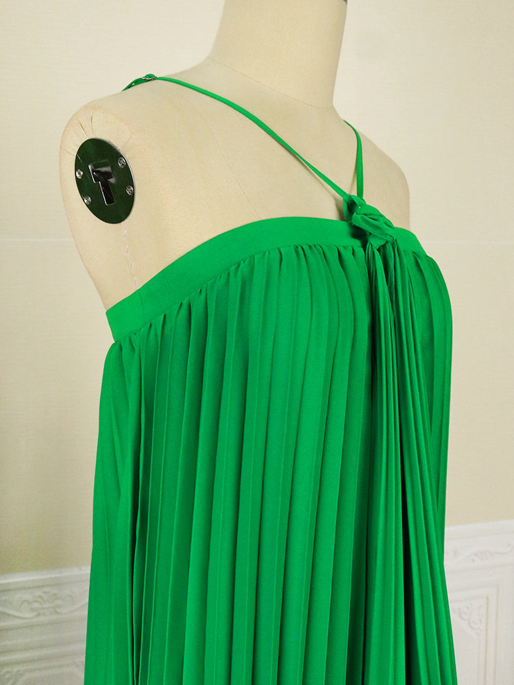 Pbong mid size graduation outfit romantic style teen swag clean girl ideas 90s latina aestheticGreen Pleated Dresses Women Halter Backless Sleeveless Long Gowns Sexy Summer Evening Party Beach Wear Outfits Ladies 4XL