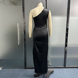 Ellafads Women Maxi Dress Summer Fashion Sexy Sleeveless Cutout Slit Open Waist Solid Tie Long Skirt Evening Party Dresses