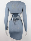 Vintage Balck Bodycon Dress Women Sexy Y2k Hollow Out Backless Wrap Slim Short Dresses Evening Party Spring Outfits