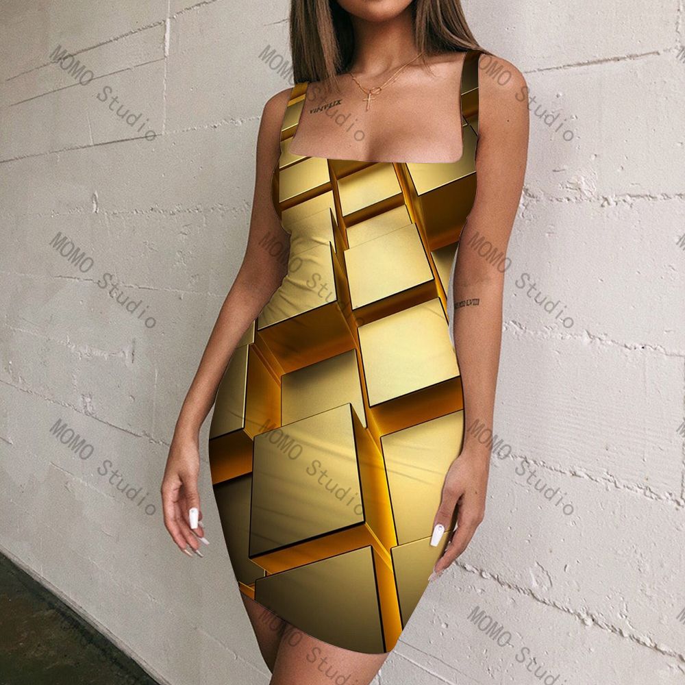Pbong mid size graduation outfit romantic style teen swag clean girl ideas 90s latina aesthetic Golden Pattern Evening Dresses Suspenders Y2k Sexy Chic and Elegant Woman Dress Luxury Dress Women Tie Dye Women's Free Shipping