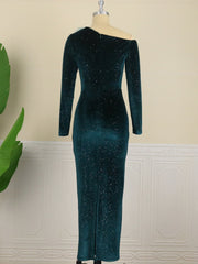 Bodycon Dress Women Green Christmas Party Velvet Winter Feather Shiny Sequin Evening Sheath Sexy Night Out Birthday Glitter Gown  Pbong mid size graduation outfit romantic style teen swag clean girl ideas 90s latina aesthetic