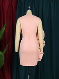 Women Pink Dress Party Ruffle Stylish Occasion Celebrate Sleveless Mesh Patchwork Elegant Slim Summer Homecoming Robe Gowns Pbong mid size graduation outfit romantic style teen swag clean girl ideas 90s latina aesthetic