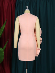 Women Pink Dress Party Ruffle Stylish Occasion Celebrate Sleveless Mesh Patchwork Elegant Slim Summer Homecoming Robe Gowns Pbong mid size graduation outfit romantic style teen swag clean girl ideas 90s latina aesthetic