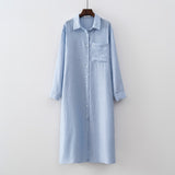 New Design Women Summer Long sleeve Basic Shirt Maxi Long dress