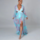 Pbong mid size graduation outfit romantic style teen swag clean girl ideas 90s latina aestheticSexy V-Neck Backless Hollow Out Dress Summer Women Lantern Sleeve Club Party Long Maxi Dresses Tunic Beach Cover Up A916