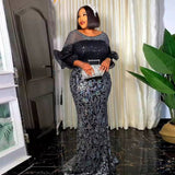 Plus Size African Party Long Dresses for Women  New Dashiki Ankara Sequin Evening Gowns Turkey Outfits Robe Africa Clothing